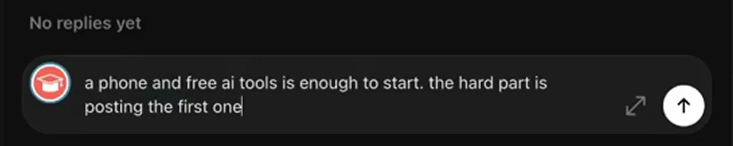 Notice the draft is typed into the reply box but not sent. The post button is still yours to press.